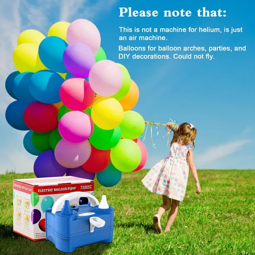 Miniatura 7 de IDAODAN Bomba eléctrica de globo de aire portátil de doble boquilla de 110 V 600 W, inflador eléctrico de globos para decoración de fiestas de niños