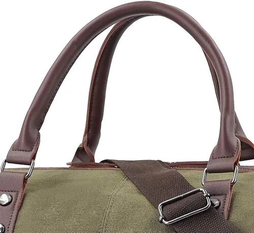 Miniatura 4 de Wohlbege Bolso de viaje de gran capacidad para hombre, bolso cruzado de fin de semana, bolso de mensajero de hombro para hombre, bolso de lona