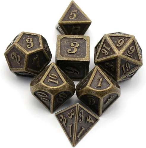 Miniatura 4 de Juego de dados de metal, dados poliédricos D&D para Dungeons and Dragons RPG DND, dados para juegos de rol, MTG, juegos de mesa, Shadowrun Bronce