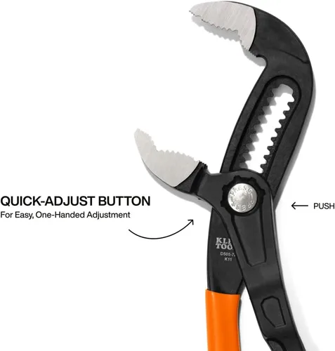 Miniatura 3 de Klein Tools D5057B Alicates ajustables de 7 pulgadas, alicates de bomba Klaw de ajuste rápido, diseño compacto con mordaza en V y dientes