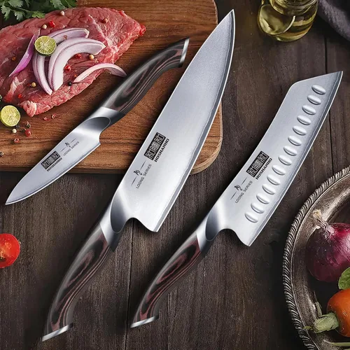 Miniatura 7 de HOSHANHO Juego de 5 piezas de cuchillos, juegos de cuchillos de cocina de acero inoxidable de alto carbono japonés, juego de cuchillos de chef