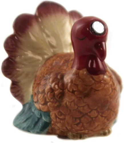 Miniatura 3 de Pacific Giftware Salero y pimentero magnético de cerámica para pavo y peregrino