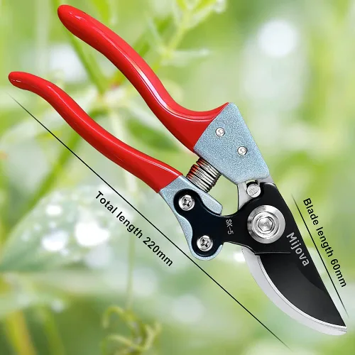 Miniatura 6 de Podadoras de jardín, cortadoras de jardín resistentes, tijeras de podar con bloqueo de pulgar ajustable, herramientas de jardinería manuales, Negro