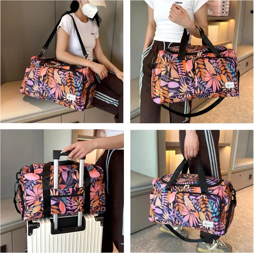 Miniatura 216 de Pequeña bolsa de gimnasio para mujer, bolsa de viaje con compartimento para zapatos