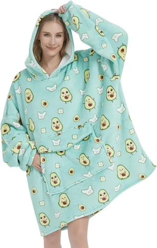 Miniatura 12 de Fiosnow Sudaderas con capucha de pizza y papas fritas para mujeres y hombres, sudaderas con capucha de tamaño grande para adultos, manta portátil