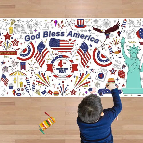 Miniatura 19 de OHOME Póster/mantel gigante de Navidad para colorear, manualidades de Navidad para niños, 30 x 72 pulgadas, pancarta de papel gigante para colorear