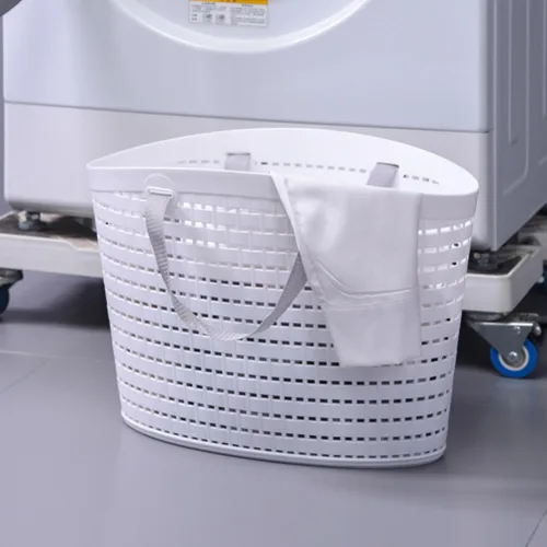 Miniatura 3 de Cesta de almacenamiento de plástico portátil con asa y caja organizadora para baño, despensa, cocina, dormitorio universitario, garaje, cesta