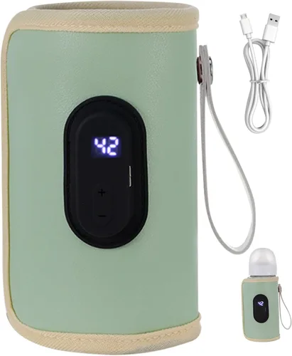 Calentador de biberones portátil de 18 W, calentador de biberones de calentamiento rápido, temperatura ajustable, USB, calentador de biberones para