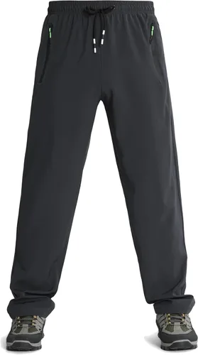 Miniatura 6 de Pantalones deportivos ligeros para hombre, de secado rápido, pantalones de senderismo para correr, deportes, gimnasio, bolsillos con cremallera