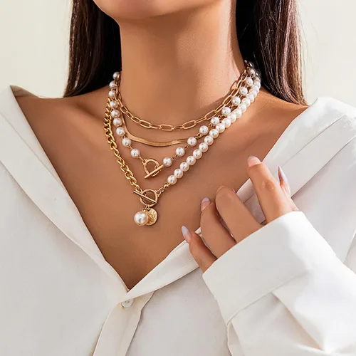 Miniatura 117 de Long tiantian Collares en capas para mujer, joyería occidental para mujer, collar de moneda apilable, collar de país, moderno, bohemio, verano
