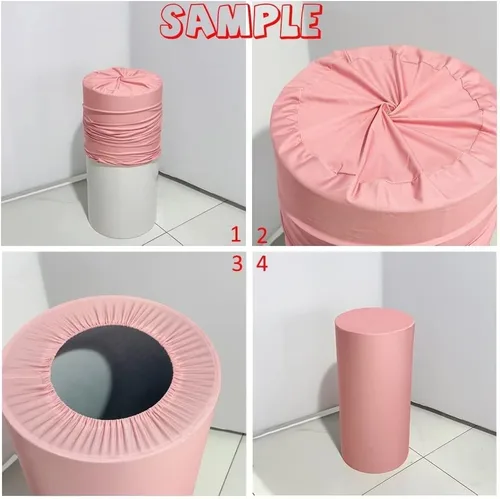Miniatura 4 de Fundas de mesa cilíndricas con esmalte de dona blanca para dulces helados, dulces, fiestas, cubierta de pedestal, baby shower, niñas, decoración