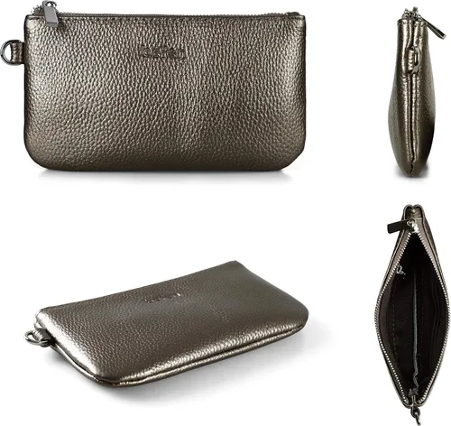 Miniatura 7 de befen Monedero de mano con monedero negro + monedero metálico de peltre para mujer