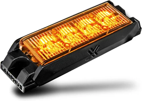 Miniatura 63 de LAMPHUS NanoFlare - Luz de advertencia estroboscópica de 5 pulgadas y 6 W, color blanco ámbar, luz de advertencia estroboscópica para parrilla