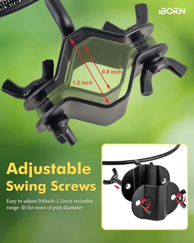 Miniatura 7 de iBorn Estación de Comederos para Pájaros Bandeja de Malla y Anillo para Soporte de Poste de 1", Accesorio Exterior para Comederos de Colibríes