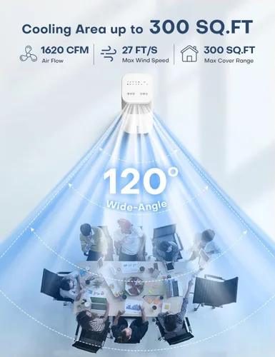 Miniatura 5 de Aire acondicionado portátil 4 en 1, enfriador de aire evaporativo con 4 modos y 3 velocidades, temporizador de 15 horas para apagado automático