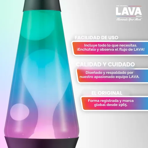 Miniatura 2 de La lámpara Lava® original - 14.5" gris plomizo - Lámpara clásica de movimiento líquido - Tricolor verde/azul/púrpura - Artículo #2098