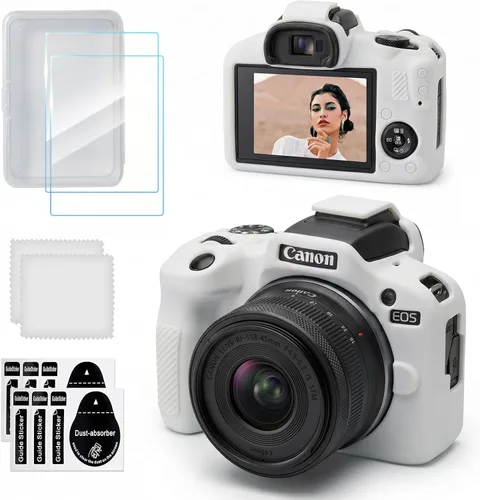 Miniatura 13 de Funda para cámara Canon EOS R100, funda protectora de silicona suave con protector de pantalla Accesorios para Canon R100, antiarañazos, goma ligera