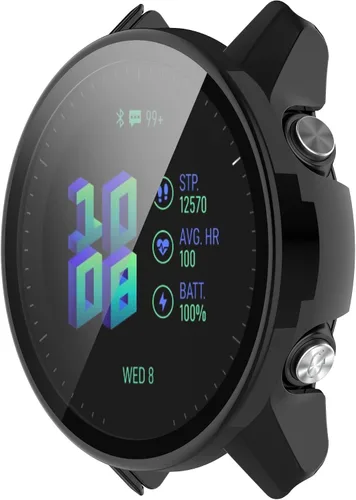 Miniatura 2 de Funda protectora compatible con Garmin Forerunner 955 Protector de pantalla para Garmin Forerunner 955 Solar PC+vidrio templado cobertura completa 3