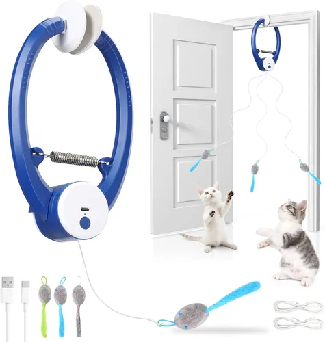 Miniatura 7 de Wortade Juguetes interactivos para gatos de interior, juguete eléctrico automático de plumas de pájaro volador, juguete eléctrico recargable