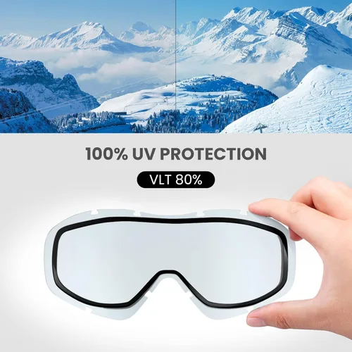 Miniatura 95 de OutdoorMaster OTG Gafas de esquí – Gafas sobre lentes para esquí y snowboard para hombres, mujeres y jóvenes – 100% de protección UV A1-vlt 46%