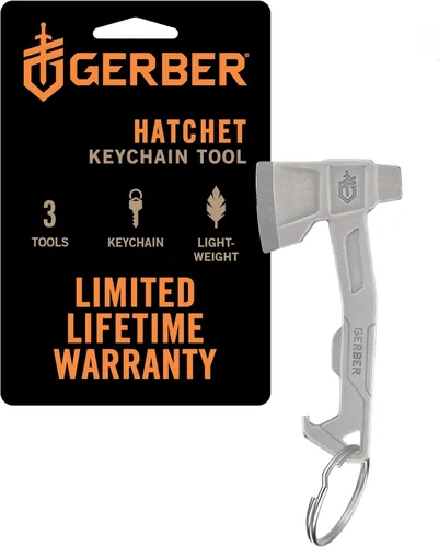 Miniatura 10 de Gerber Gear Llavero Hacha Multiherramienta 3 en 1, Se Engancha al Bolsillo o Llavero con Abrebotellas, Destornillador de Cabeza Plana, Abridor
