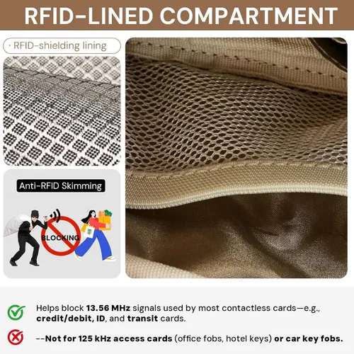 Miniatura 4 de YDF Cartera de nailon RFID de 2ª generación para mujer, cartera de pulsera con ventana de identificación, ranura para lápiz labial y llavero