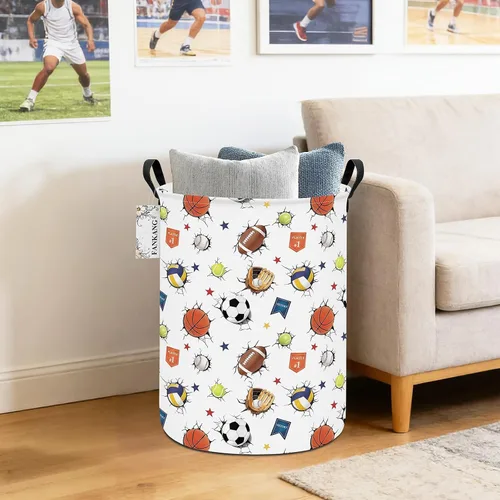 Miniatura 4 de Cesta de almacenamiento, cesta de lona plegable con revestimiento de polietileno impermeable, cestas de almacenamiento grandes para niños y niñas