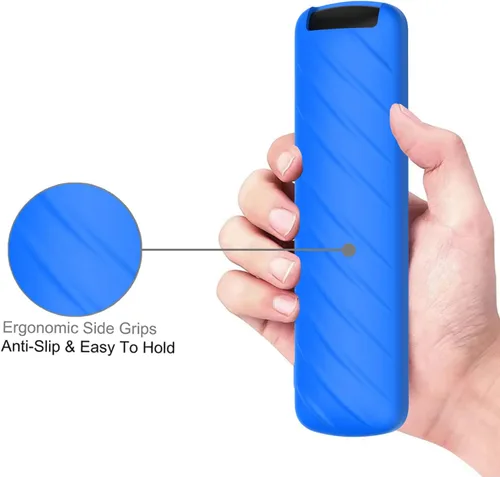 Miniatura 4 de LEFXMOPHY Funda azul compatible con Alexa Voice Remote Pro 2022, funda protectora de silicona que brilla en la oscuridad con correa