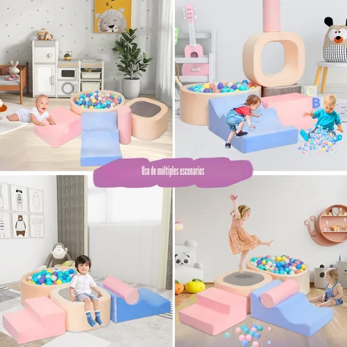 Miniatura 6 de MIND&ACTION Juguetes de Escalada para Niños Pequeños de 6 Piezas en Interiores con Piscina de Pelotas, Juguetes de Escalada para Mayores de 1 Año