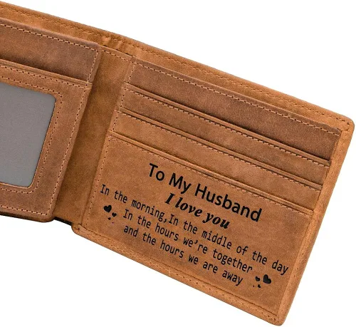 Miniatura 2 de K KENON Cartera para mamá hijo Cartera de cuero grabada para hombre, el regalo perfecto personalizado para hijo de mamá y papá