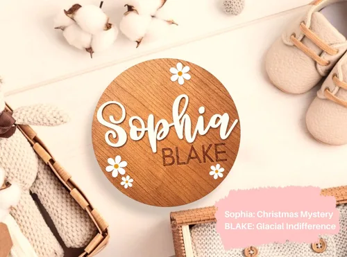 Miniatura 4 de Personalized Baby Announcement Sign, Baby Name Signs for Nursery, Newborn Announcement Sign, Birth Announcement Sign, Announcement Board for New