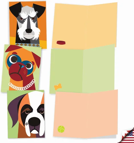 Miniatura 4 de The Best Card Company - 10 tarjetas de perro en blanco surtidas (4 x 5.12 pulgadas) - Adorables tarjetas de notas de animales en caja para todas