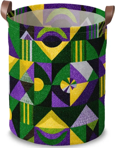 Miniatura 15 de Cesta de lavandería de 15.75 x 15.75 x 19.7 pulgadas, diseño de pingüino de Navidad, plegable, con asas, almacenamiento de ropa sucia