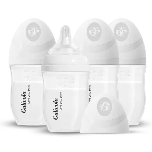 Miniatura 11 de Gulicola Natural PP - Juego de 2 biberones de lactancia materna para recién nacido, pezones de flujo lento, 0 meses +, 5 onzas, color blanco