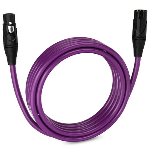 Miniatura 92 de LyxPro Cable de micrófono XLR hembra a macho de ángulo recto de 3 pines de 1.5 pies para altavoces amplificados, interfaz de audio, rendimiento