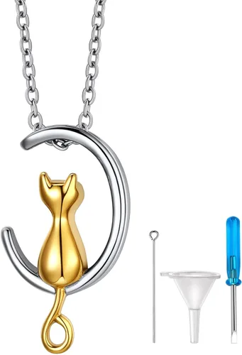 Miniatura 41 de Richsteel Collares de urna para cenizas para mujeres y hombres, collar con colgante de cremación para cenizas, joyería conmemorativa de acero