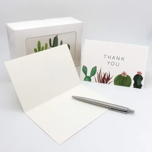 Miniatura 6 de Gooji Tarjetas de agradecimiento de cactus de 4 x 6 (paquete de 36 unidades, sobres blancos a juego), juego surtido, acuarela, gráficos coloridos