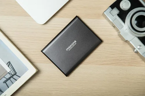 Miniatura 6 de Maxone Disco duro externo portátil ultradelgado de 320 GB HDD USB 3.0 compatible con PC, ordenador portátil - gris carbón