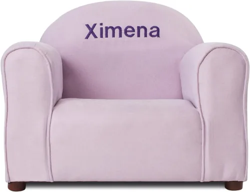 Miniatura 11 de Keet Silla infantil personalizada, personaliza con nombre, tapicería de microgamuza suave, sillón bordado para niños, marco de madera resistente