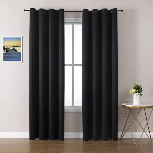 Miniatura 69 de ChrisDowa - Cortinas de cenefa pequeñas para cocina, cortinas cortas con ojales y aislamiento térmico para oscurecer la sala y habitación