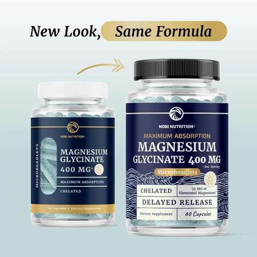 Miniatura 2 de Magnesium Glicinato 400mg Magnesio de Alta Absorción para el Sueño, la Calma, la Relajación Muscular, el Corazón, el Soporte Óseo y Nervioso
