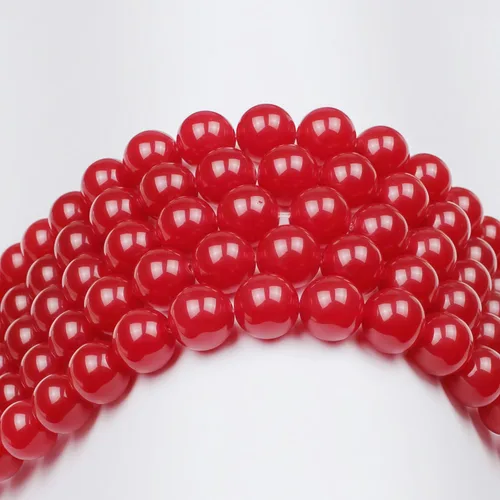 Miniatura 6 de MJDCB Cuentas sueltas redondas de jade rojo natural para hacer joyas, pulseras y collares DIY (6mm)