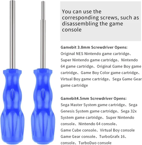 Miniatura 3 de Juego de destornilladores Gamebit, juego de puntas de destornillador de seguridad de 3,8 mm y 4,5 mm, ajuste perfecto para Virtual Boy, apertura