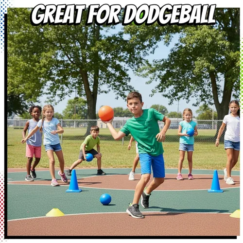 Miniatura 3 de Pelotas de patio de juegos de 5 pulgadas para niños pequeños y niños – (paquete de 6) pelotas inflables de goma que rebotan para dodgeball con bomba