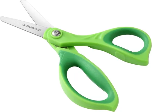 Miniatura 2 de JARVISTAR Tijeras para niños de 5.5 pulgadas, herramienta de seguridad para estudiantes de agarre cómodo, punta roma para niños zurdos y diestros