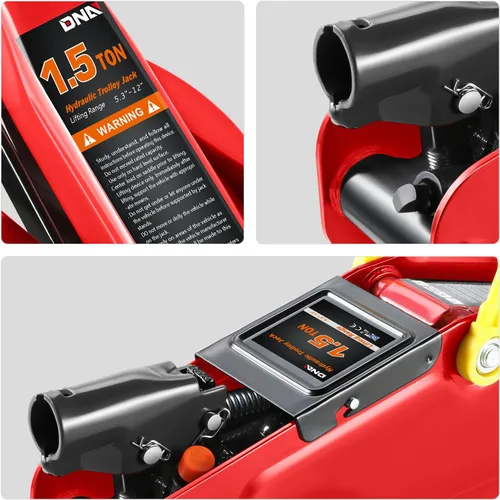 Miniatura 6 de DNA Motoring Gato Hidráulico de Carretilla de Perfil Bajo para Servicio/Piso, Capacidad de 1.5 Toneladas (3000 libras), Rango de Elevación 5.3"-12