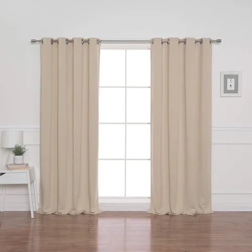 Miniatura 7 de Best Home Fashion Cortinas opacas con aislamiento térmico, ojales de acero inoxidable y níquel, color rosa bebé, 52 pulgadas de ancho x 63 pulgadas