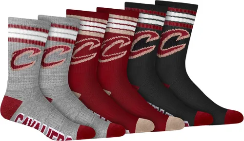Ultra Game Men's NBA Official Athletic Cushioned Secure Fit Team Crew Socks-3 Pack