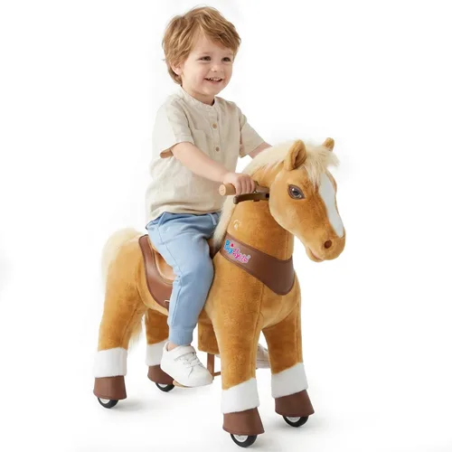 Miniatura 15 de PonyCycle Paseo a caballo en poni modelo avanzado Y peluche marrón caballo juguete para niños tamaño 3 para edades 3 a 4, caballo mecedora