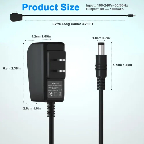 Miniatura 6 de Cargador rápido de 8V 100mA para Philips Norelco HQ840 Multigroom Series MG3750 MG3750/50 MG3750/10 MG3750/60 MG3760 MG3760/50 Adaptador